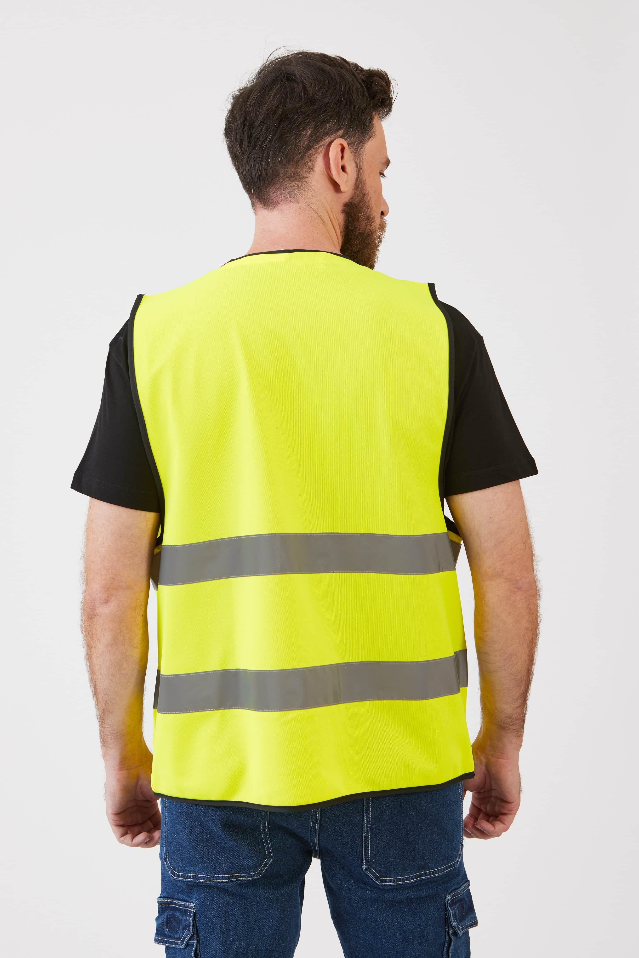 אפוד זוהר שני פסים רוחביים 5XL - צהוב - Image 2