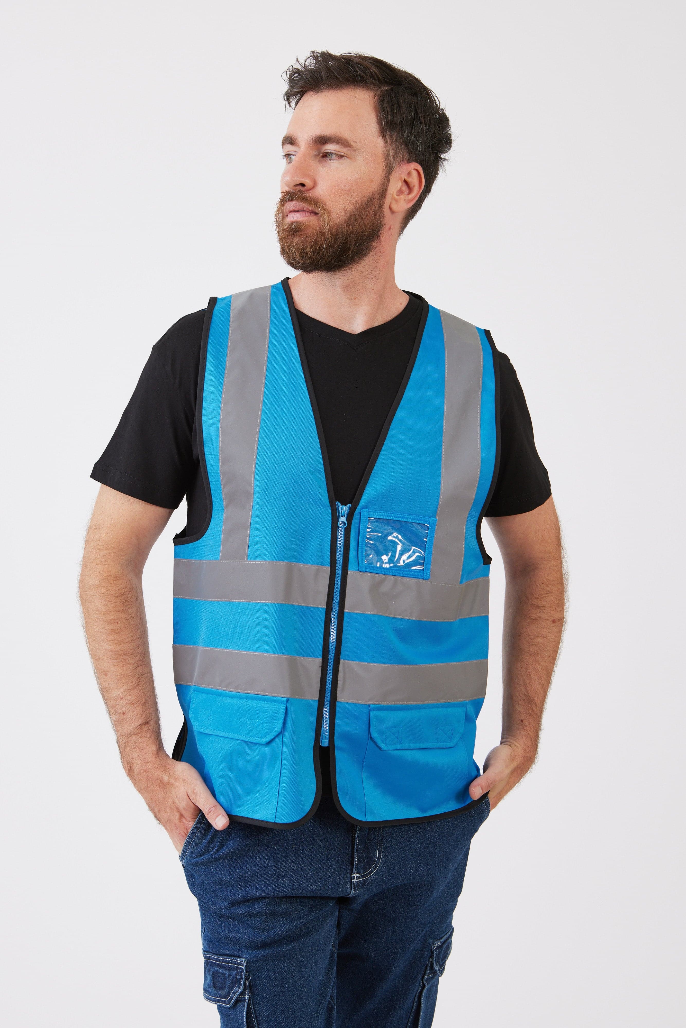 וסט זוהר ASSISTANT - תכלת - Image 3